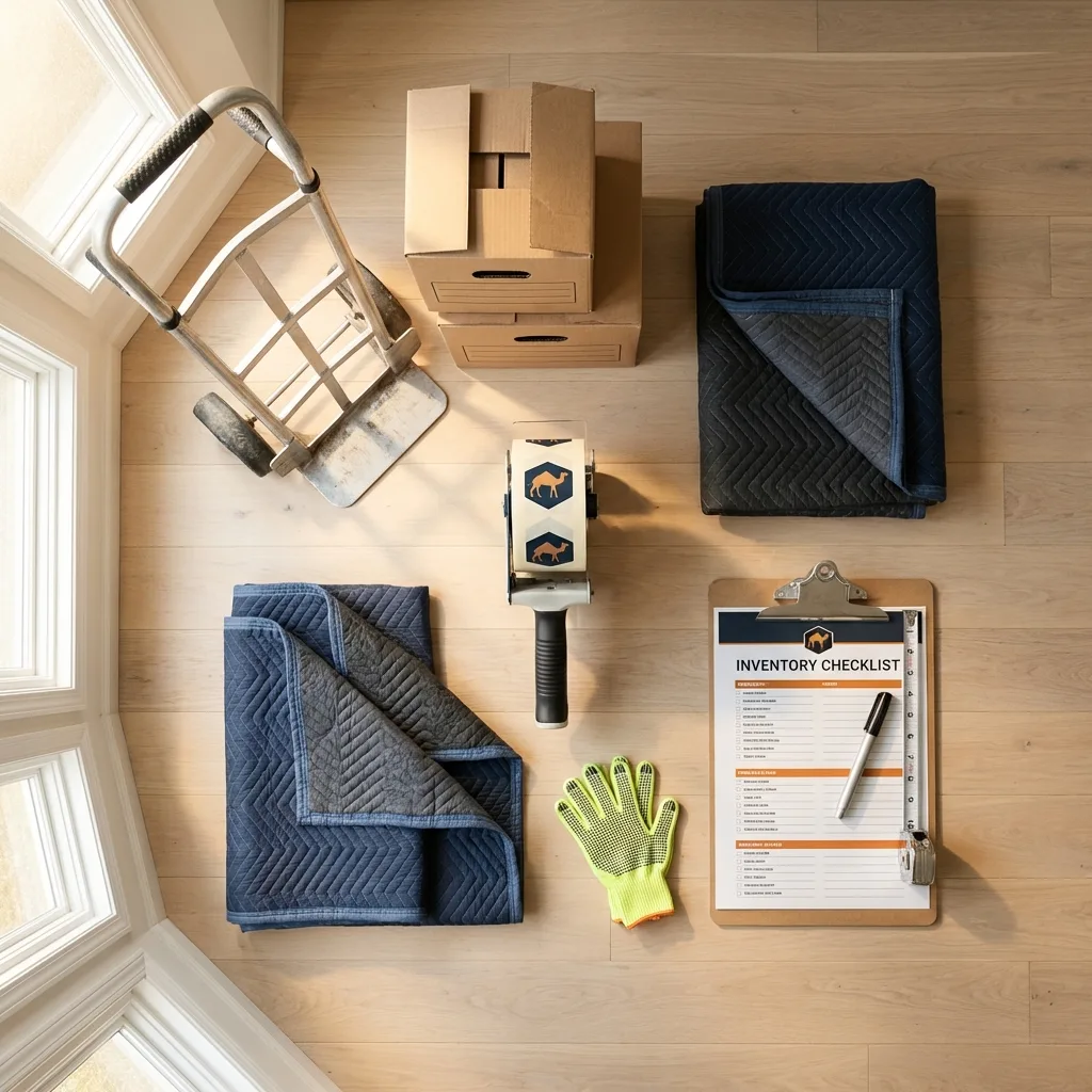 Professional moving supplies and packing materials layout for Fort Kent residential relocations