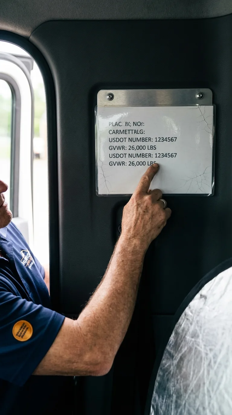 USDOT licensing placard verification in Fort Kent